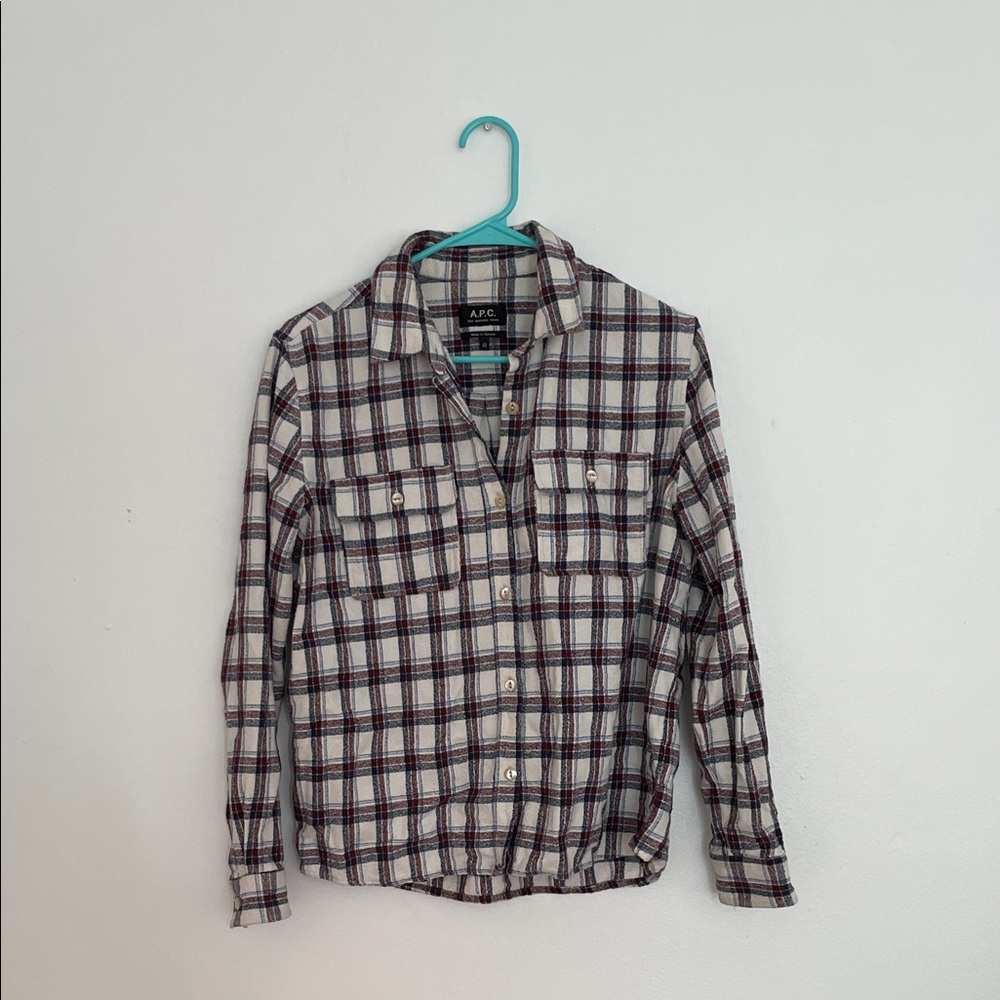 A.P.C. Checkered Shirt in Red, Blue, and White